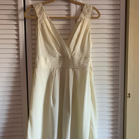 Esley cream colored dress with beaded straps - Picture 1 of 5